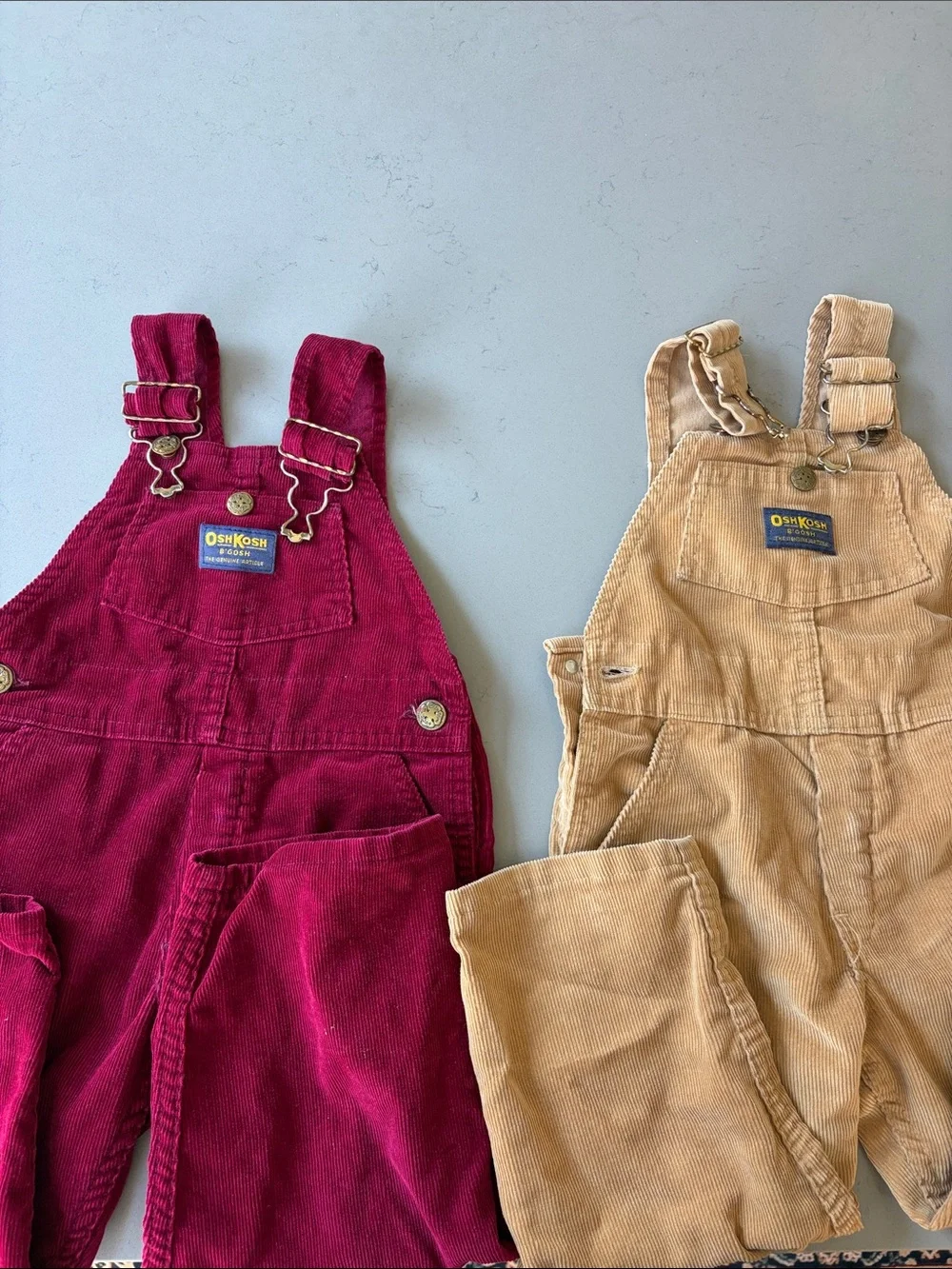 OshKosh B'gosh Corduroy Overalls in Burgundy and Tan